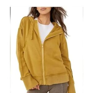 FREE PEOPLE Only One Zip Hoodie Sulfar Spring- Oversized Baggy size M